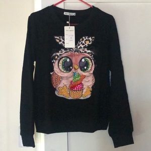 Bedazzled Owl Sweater